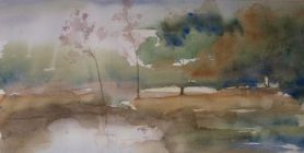"Field, Trees and Pond" by Victoria Beckert