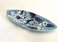 Blue and White Painted Platter by Julianna Kirk